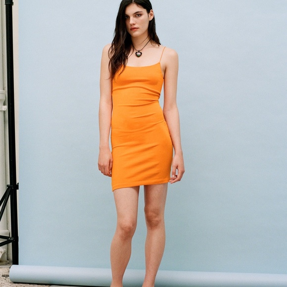 Zara Orange Mini Dress - Picture 10 of 11